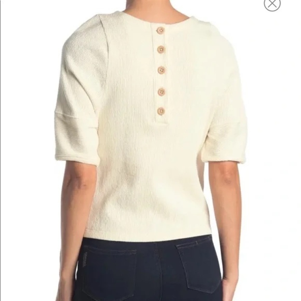 Madewell Ottoman Jacquard Button Back Top